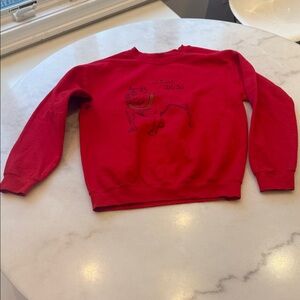 Bold Red Women's Sweatshirt with Graphic Print